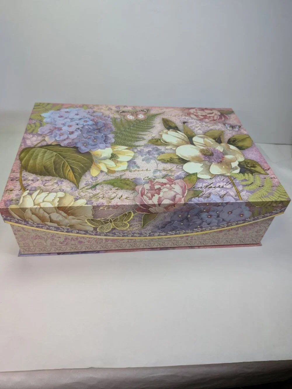 Susan Winget Botanical Gift Box Lot 3pc Lavender Book Hydrangea Peony